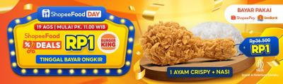 Kejutan ShopeeFood! Burger King Cuma Rp1 Besok? Jangan Sampai Ketinggalan!